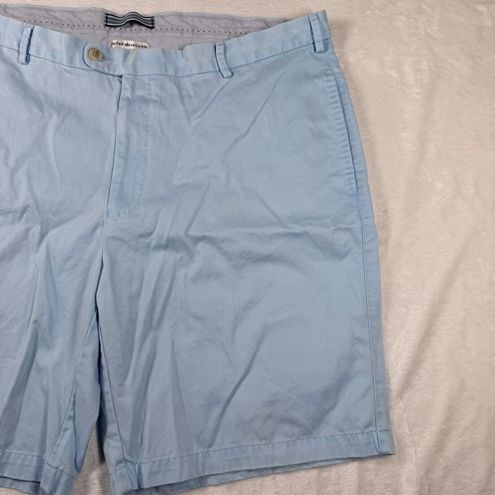 Peter Millar Shorts Men 40x9 Chino Blue Casual Pima Cotton Classic Comfort - Picture 2 of 9